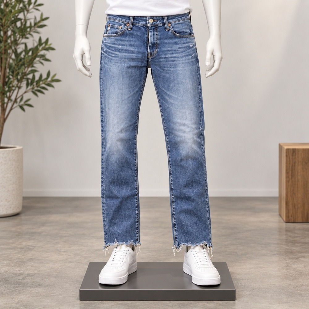 AG Adriano Goldschmied The Farrah Skinny Ankle Jeans Womens 31 Blue Raw Hem